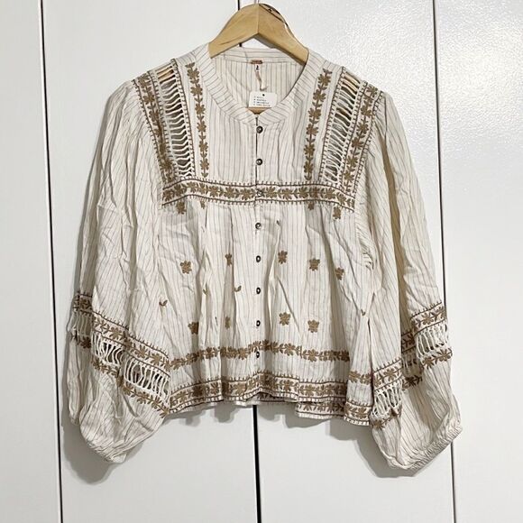 Free People All Roads Lead To You Blouse Size XS - Picture 5 of 8